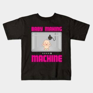 Pregnancy Reveal Announcement Baby Making Machine Kids T-Shirt